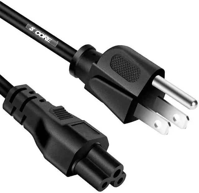 Main image of 5 Core AC Power Cord 6Ft 3 Prong US Male to Female Extension Adapter 18AWG 10A 7A 125V - Black
