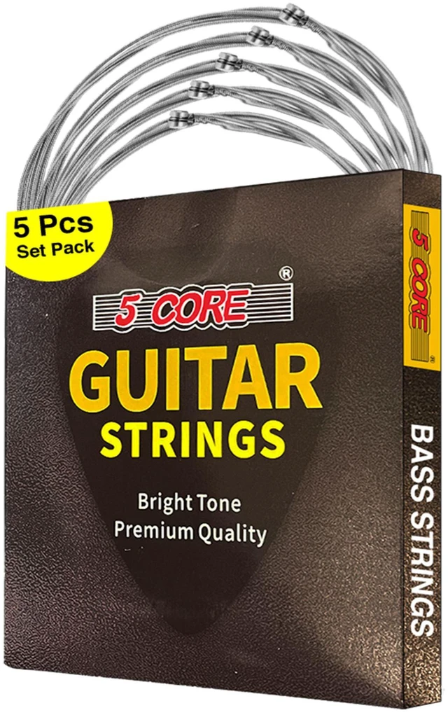 Main image of 5 Core GS EL BSS Bass Guitar Strings Brass Phosphor Bronze Extra Light Gauge Bright Tone 4,5,6 String Set - Silver