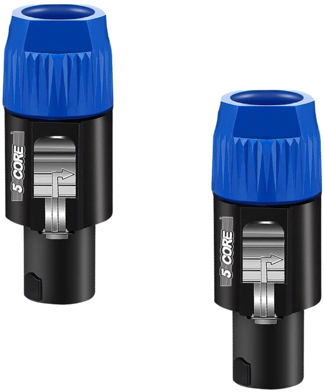 Main image of 5 Core Speakon Adapter 2 Pack High Quality Audio Jack Male Audio Pin Speaker Adapter Connector Bgo - Blue