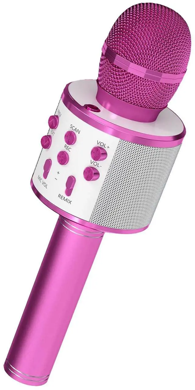 Main image of 5 Core Microphone Wireless Karaoke Mic With Speaker 3 in 1 Portable Bluetooth Inalambrico - Pink