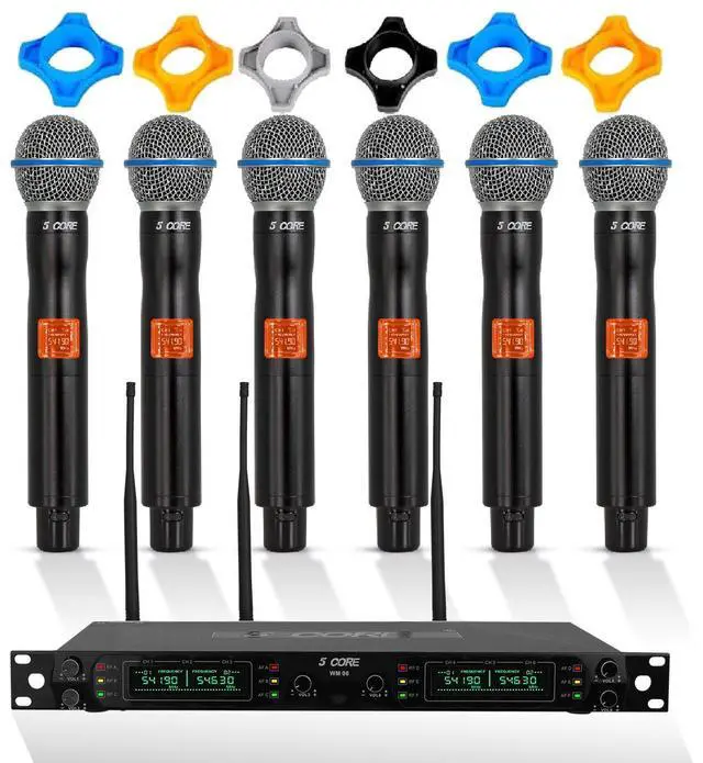 Main image of 5 Core WM UHF HM Wireless Microphones 8 Channel Dynamic Karaoke Professional UHF Singing Mic System Handheld Cordless Inalambricos for Singer DJ Church - Black