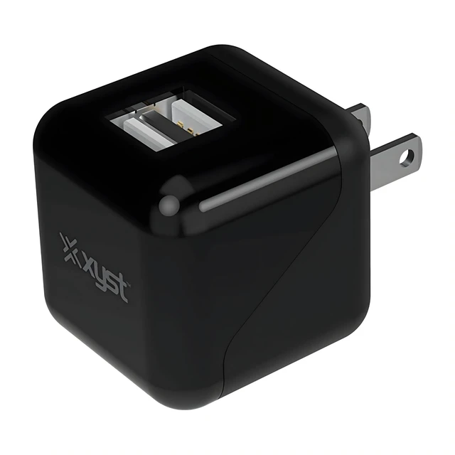 Main image of Xyst 2.4-Amp Dual USB Foldable Wall Charger Black - Black