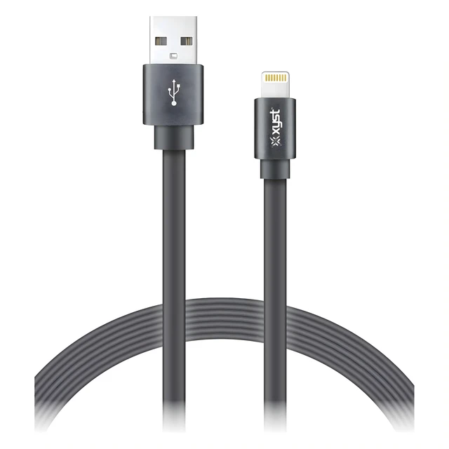 Main image of Xyst Charge and Sync USB to Lightning Flat Cable 4Ft Black - Black