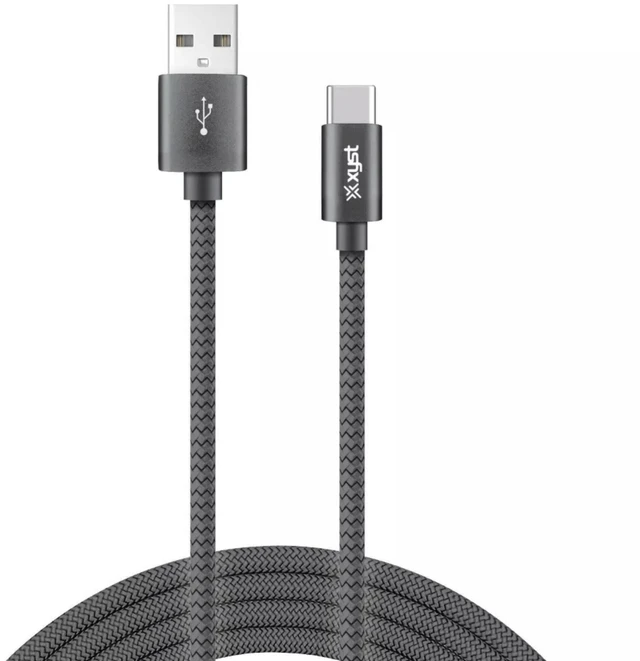 Main image of Xyst Charge and Sync USB to USB-C Braided Cable 10Ft Black - Black