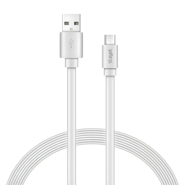 Main image of Xyst Charge and Sync USB to Micro USB Flat Cable 4Ft White - White