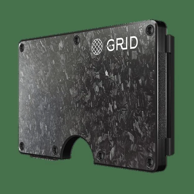 Main image of GRID Wallet Forged Carbon Money Clip Wallet, Slim RFID Card Holder, Lightweight Minimalist Front Pocket Wallet - Forged Carbon