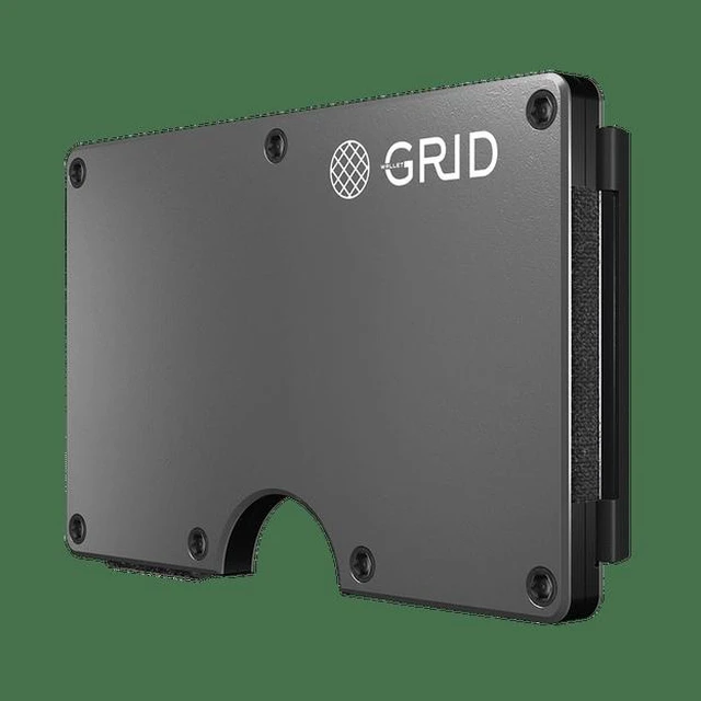 Main image of GRID Wallet Titanium Money Clip Wallet, Slim Metal RFID Card Holder, Lightweight Minimalist Front Pocket Wallet - Titanium