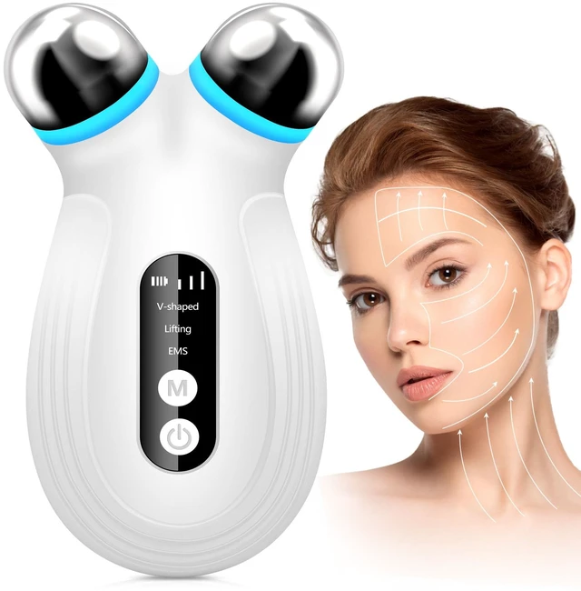 Main image of Tesco Anti Aging and Wrinkles Microcurrent Facial Device, Boost Skin Care Products Absorption - White