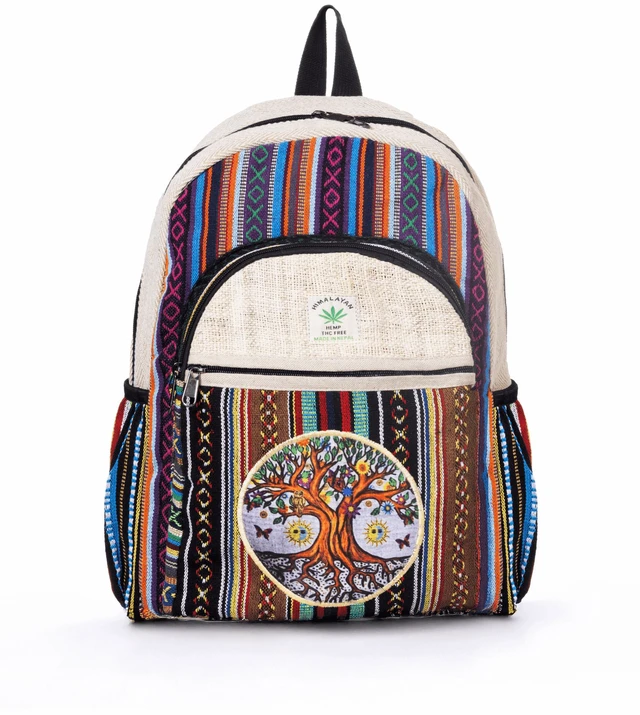Main image of Kathmandu Collection Handmade Cotton and Hemp Tree of Life Backpack - Multi