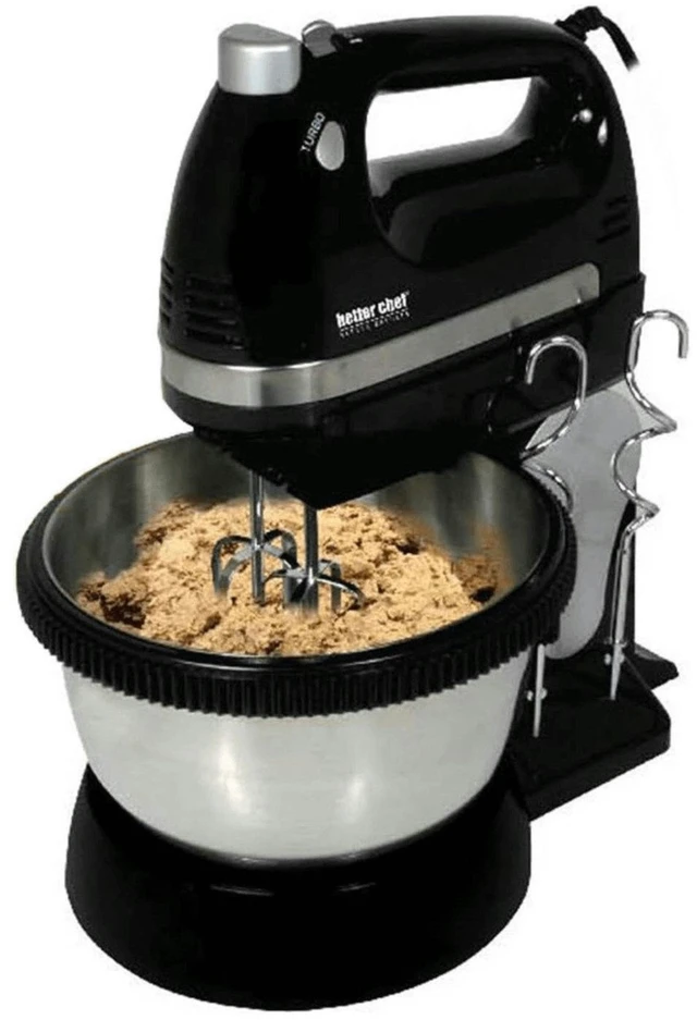 Main image of Better Chef 350-Watt Stand/Hand Mixer With Burst And Stainless Steel Bowl - Black