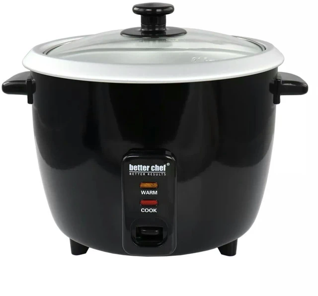 Main image of Better Chef 8-Cup(16-Cup Cooked) Rice Cooker With Cup & Paddle - Black