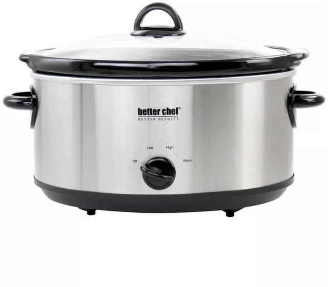 Main image of Better Chef 6-Quart Oval Slow Cooker Brushed Stainless - Steel
