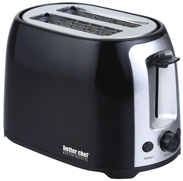 Main image of Better Chef Deluxe Cool Touch Wide-Slot 2-Slice Toaster With Stainless Accents - Black