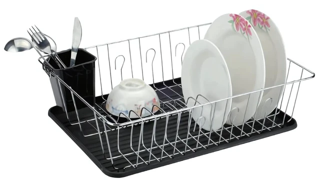 Main image of Better Chef 16-Inch 3-Piece Dish Rack - Black