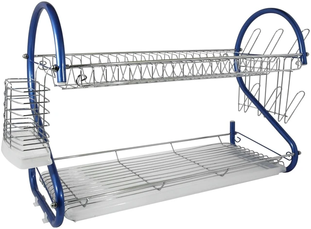 Main image of Better Chef 22-Inch 2-Tier Chrome Dish Rack Blue - Blue