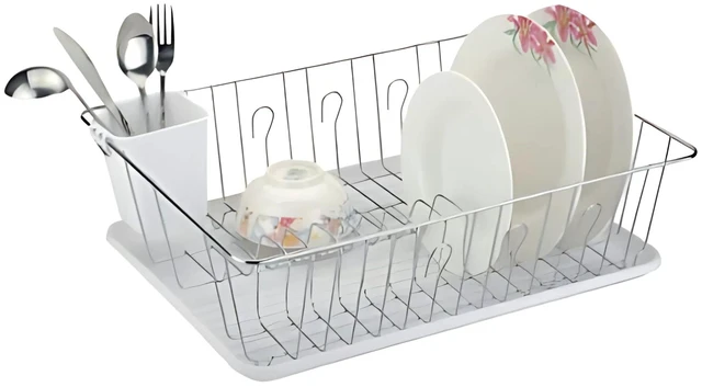Main image of Better Chef 16-Inch Pvc (Anti-Bacterial) Coated Metal Dish Rack Drain Tray - White