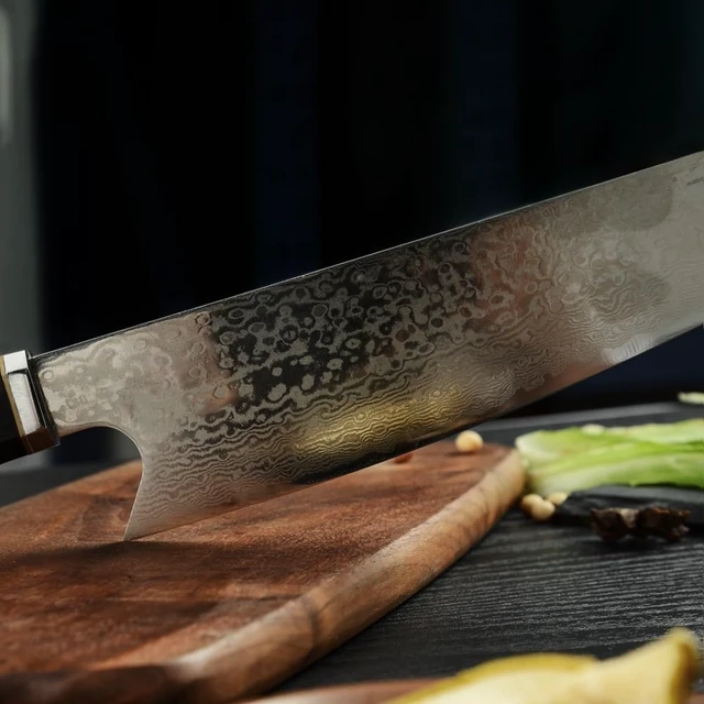 Alt view image 2 of 3 - Seido Knives Kiritsuke Damascus Japanese Chef Knife - Red
