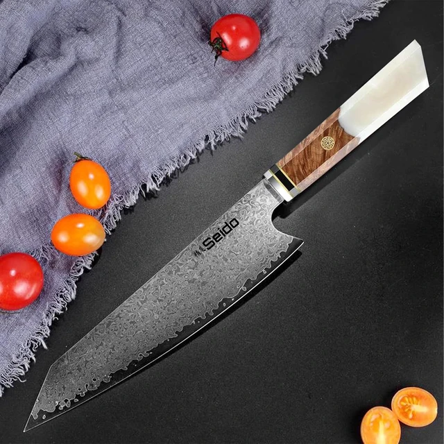 Alt view image 3 of 4 - Seido Knives Kiritsuke Damascus Japanese Chef Knife - White