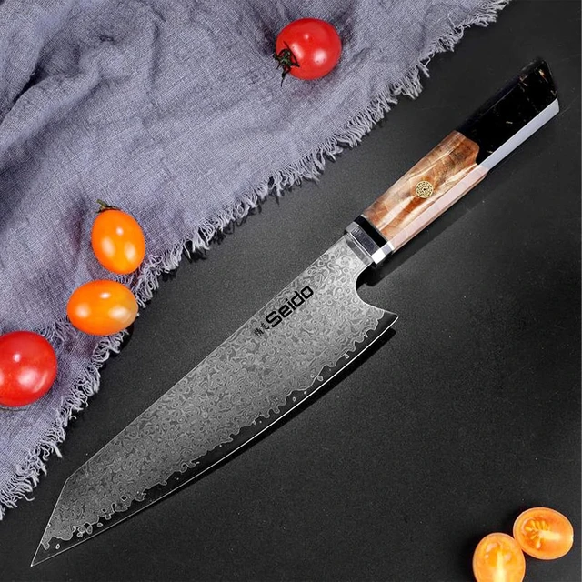Alt view image 3 of 4 - Seido Knives Kiritsuke Damascus Japanese Chef Knife - Black