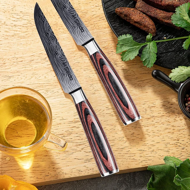 Alt view image 3 of 4 - Seido Knives Straight-Edge Steak Knives, 5-Piece - Brown