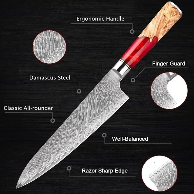 Alt view image 3 of 4 - Seido Knives Gyuto Executive Chef Knife - Red