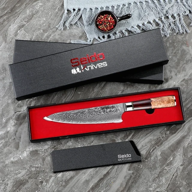 Alt view image 4 of 4 - Seido Knives Gyuto Executive Chef Knife - Red