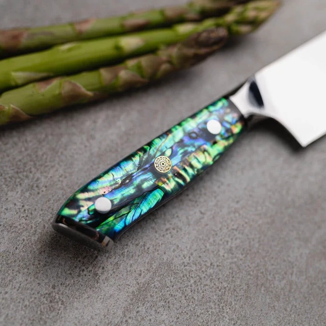 Alt view image 4 of 4 - Seido Knives Awabi Gyuto Chef Knife - Resin Blue