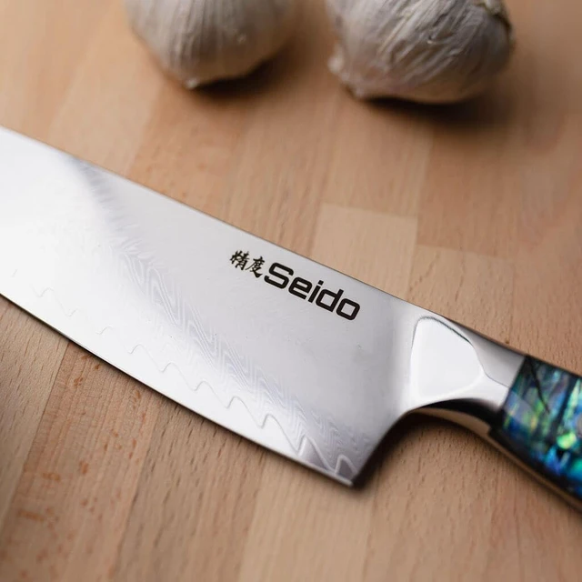 Alt view image 3 of 4 - Seido Knives Awabi Gyuto Chef Knife - Resin Blue