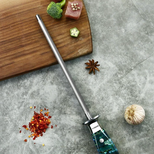 Alt view image 4 of 4 - Seido Knives Awabi 8" Honing Steel - Resin Blue