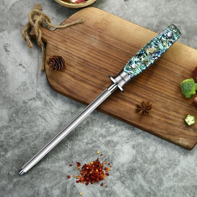 Alt view image 3 of 4 - Seido Knives Awabi 8" Honing Steel - Resin Blue