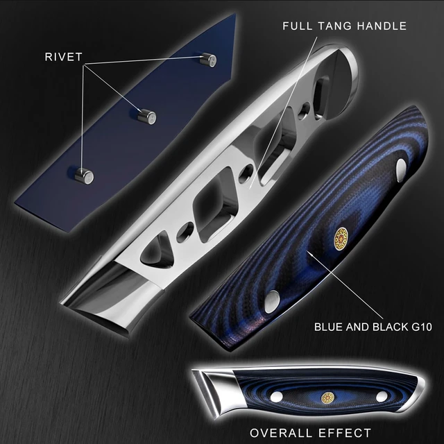 Alt view image 4 of 4 - Seido Knives Kanpeki Straight Edge Steak Knives, 4-Piece - Blue, Black