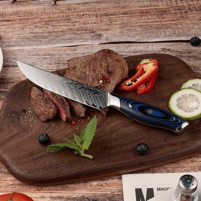 Alt view image 3 of 4 - Seido Knives Kanpeki Straight Edge Steak Knives, 4-Piece - Blue, Black
