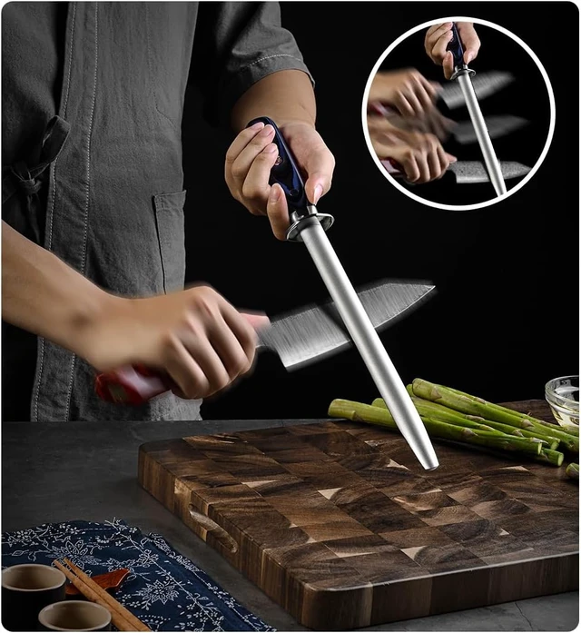 Alt view image 3 of 4 - Seido Knives Kanpeki 10" Diamond Sharpening Rod - Blue