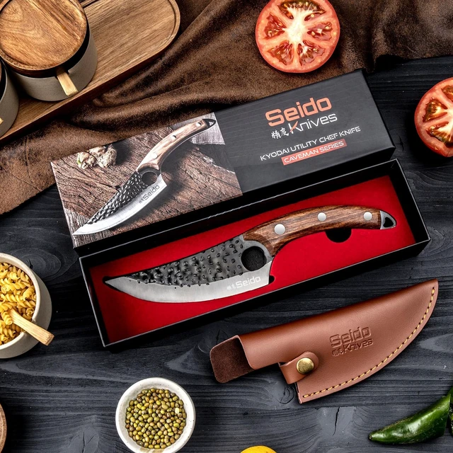 Alt view image 4 of 4 - Seido Knives Kyodai Utility Kitchen Knife - Brown