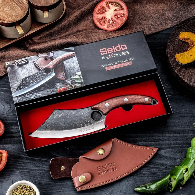 Alt view image 4 of 4 - Seido Knives Hakai Chef Cleaver Knife - Brown
