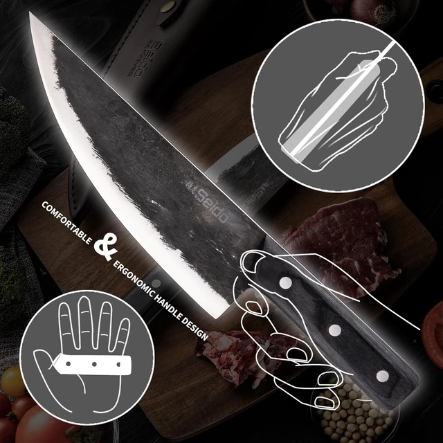 Alt view image 3 of 4 - Seido Knives Gyakusatsu Chef's Butcher Knife - Black