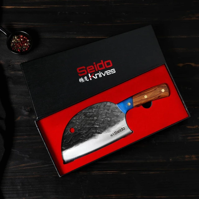 Alt view image 3 of 4 - Seido Knives Kaiyo Cleaver Knife - Silver-black Blade