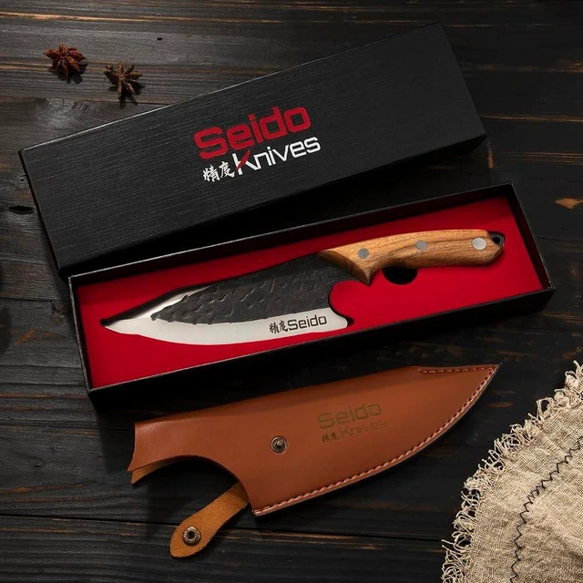 Alt view image 4 of 4 - Seido Knives Senjutsu Butcher Knife - Brown