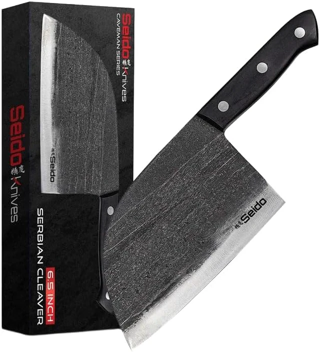 Alt view image 2 of 3 - Seido Knives Serbian Cleaver Knife - Black