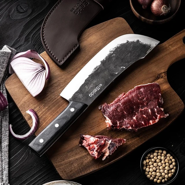 Alt view image 4 of 4 - Seido Knives Nikushoku Butcher Knife - Black