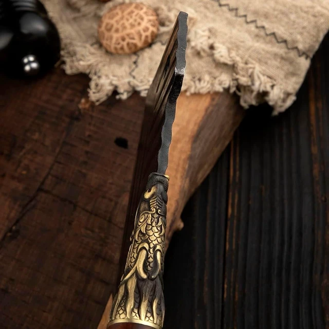 Alt view image 2 of 4 - Seido Knives Doragon Bone Cleaver Knife - Brown