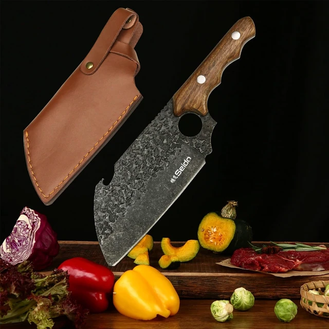 Alt view image 2 of 4 - Seido Knives Kemono Cleaver Knife - Brown