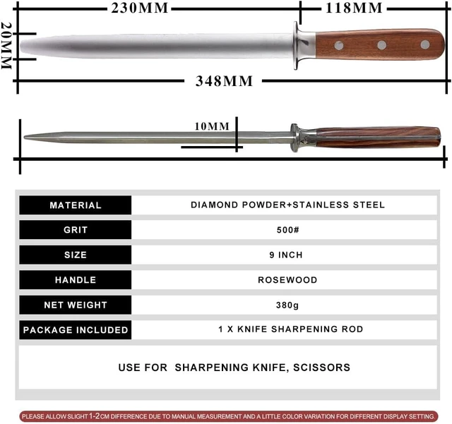 Alt view image 2 of 4 - Seido Knives Rosewood Diamond Honing Steel - Brown