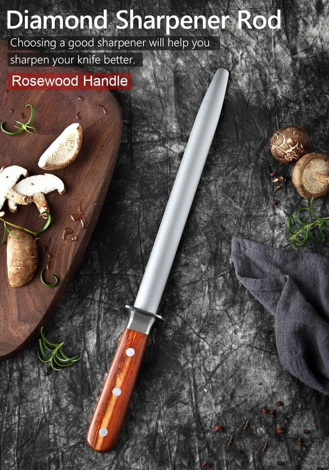 Alt view image 3 of 4 - Seido Knives Rosewood Diamond Honing Steel - Brown