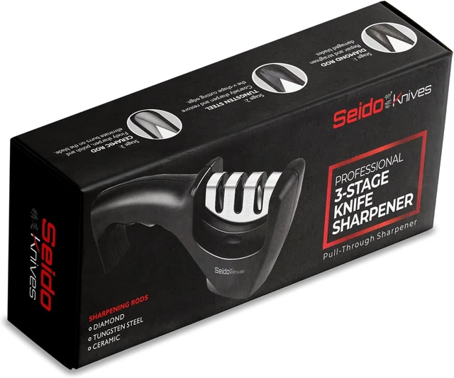Alt view image 4 of 4 - Seido Knives 3-Stage Professional Knife Sharpener - Black