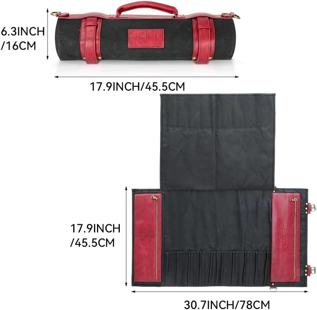 Alt view image 2 of 4 - Seido Knives Seido Knife Roll Bag, Heavy Duty Canvas & Leather - Black