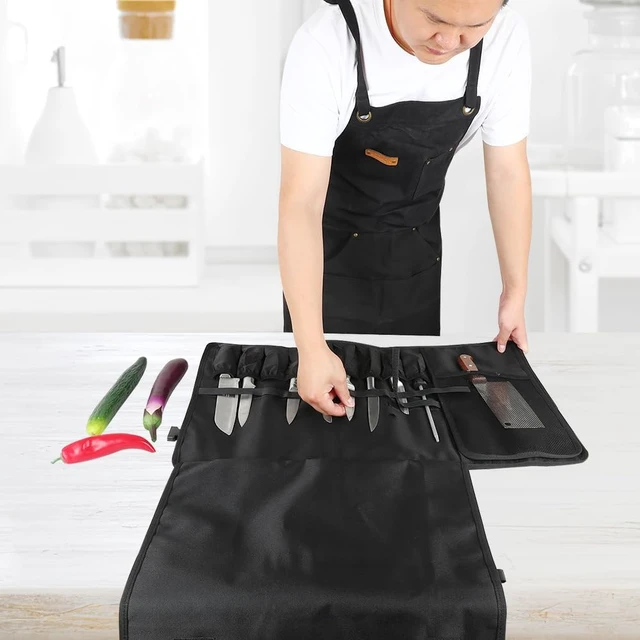 Alt view image 2 of 4 - Seido Knives Chef's Knife Roll Bag & Travel Case - Grey