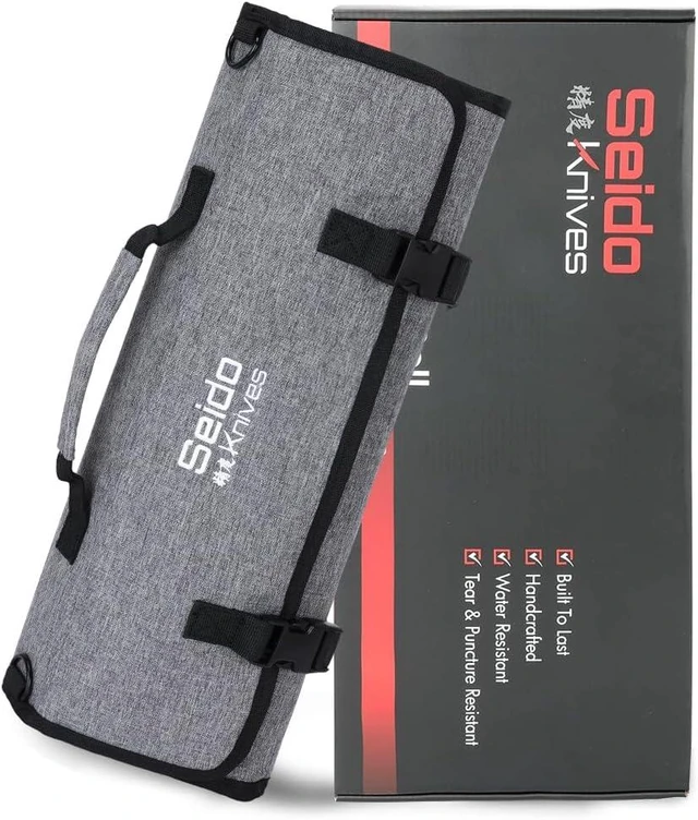 Main image of Seido Knives Chef's Knife Roll Bag & Travel Case - Grey