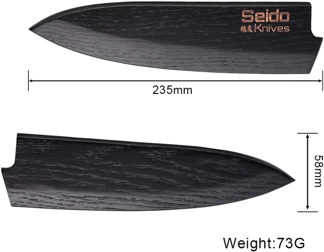Alt view image 2 of 4 - Seido Knives Saya Sheath, Chef Knife Cover, 8-Inch - Brown