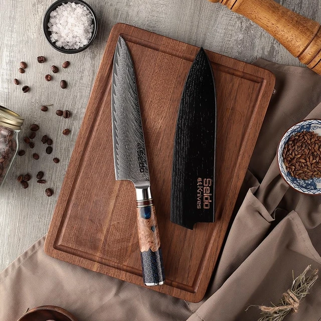 Alt view image 4 of 4 - Seido Knives Saya Sheath, Chef Knife Cover, 8-Inch - Brown